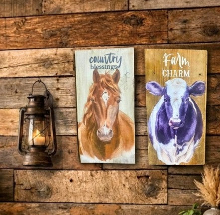 Rustic Farmhouse Magic: Cow & Horse Barnwood Signs That Steal the Show