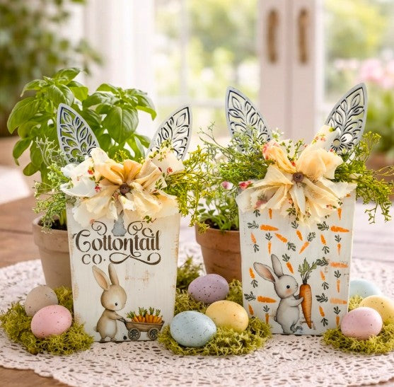 🌸🐰 Double the Charm: Reversible Bunny & Carrot Spring Decor 🥕✨