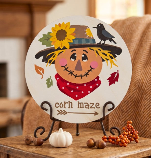 Meet the Cutest Corn Maze Scarecrow! 🌻 A Charming Fall Stencil Project