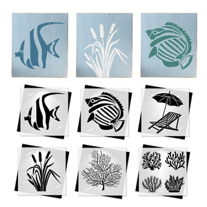Coastal Mini Silhouettes (6pk)-Stencils & Die Cuts-Essential Stencil