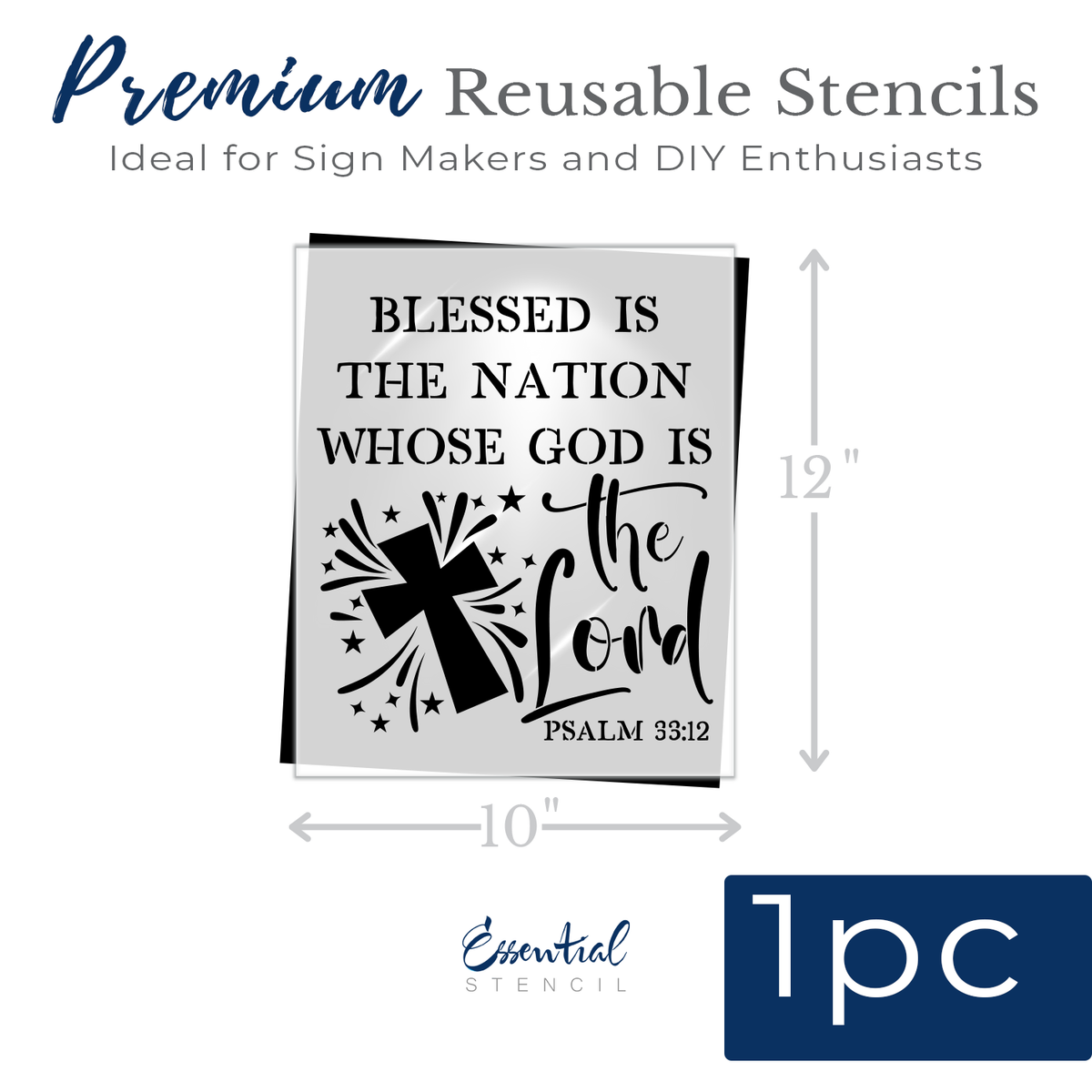 Blessed is the Nation-Patriotic-Essential Stencil