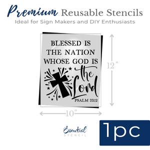 Blessed is the Nation-Patriotic-Essential Stencil