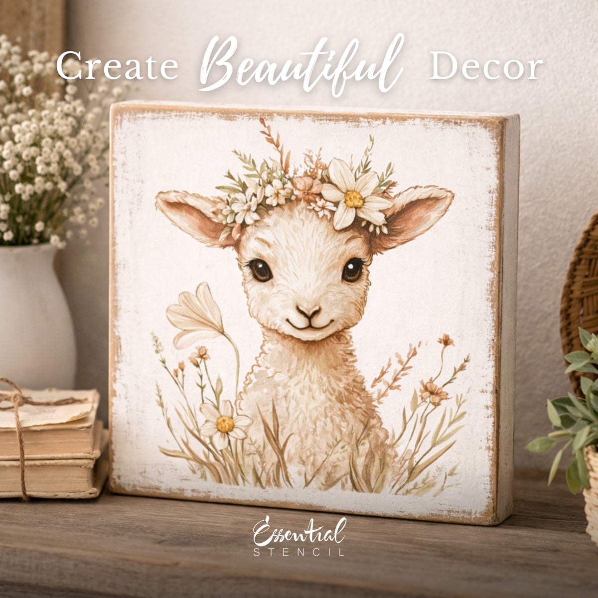 Lambs & Lilies Rub-On Transfer Set-Rub-on Transfer-Essential Stencil