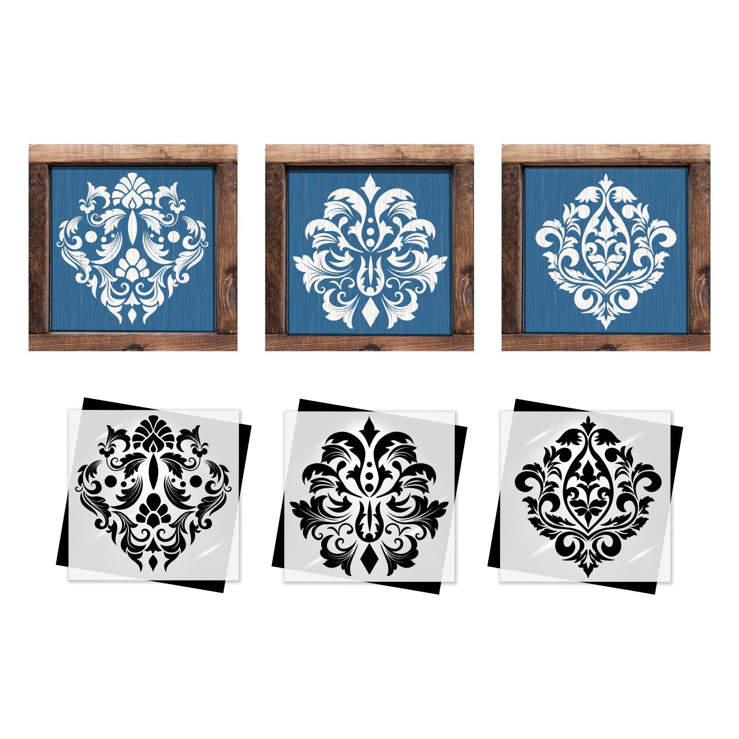 Damask Mini Stencil Set (3pk)-Collaboration-Essential Stencil