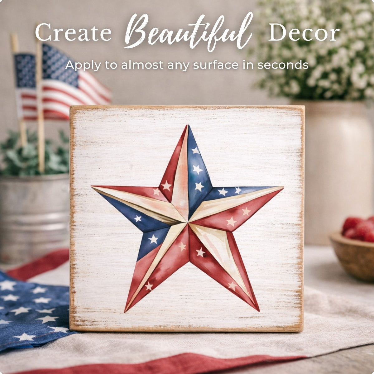 4th of July Celebration-Rub-on Transfer-Essential Stencil