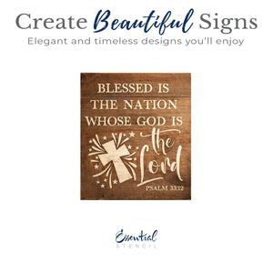 Blessed is the Nation-Patriotic-Essential Stencil