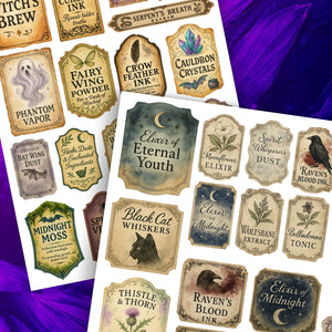 Vintage Apothecary Labels Rub-on Transfer Set-Rub-on Transfer-Essential Stencil