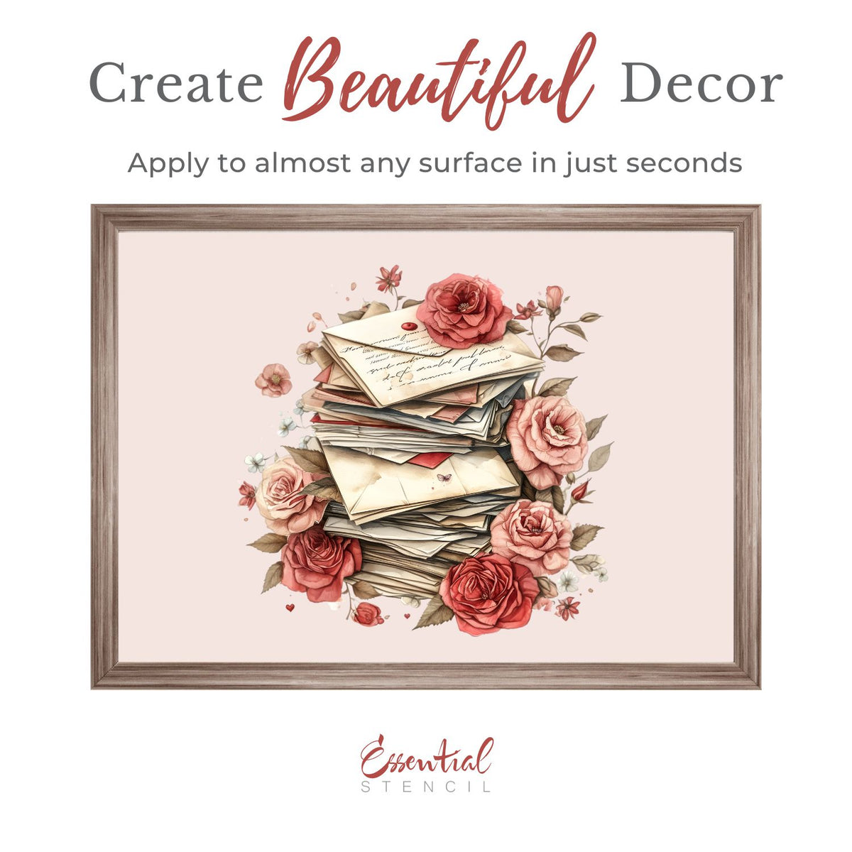 Vintage Love Letters Rub-on Transfer Set-Rub-on Transfer-Essential Stencil