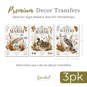 Autumn Marshlands Transfer Set-Rub-on Transfer-Essential Stencil
