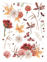 Autumn Flower Rub-on Transfer Set-Rub-on Transfer-Essential Stencil