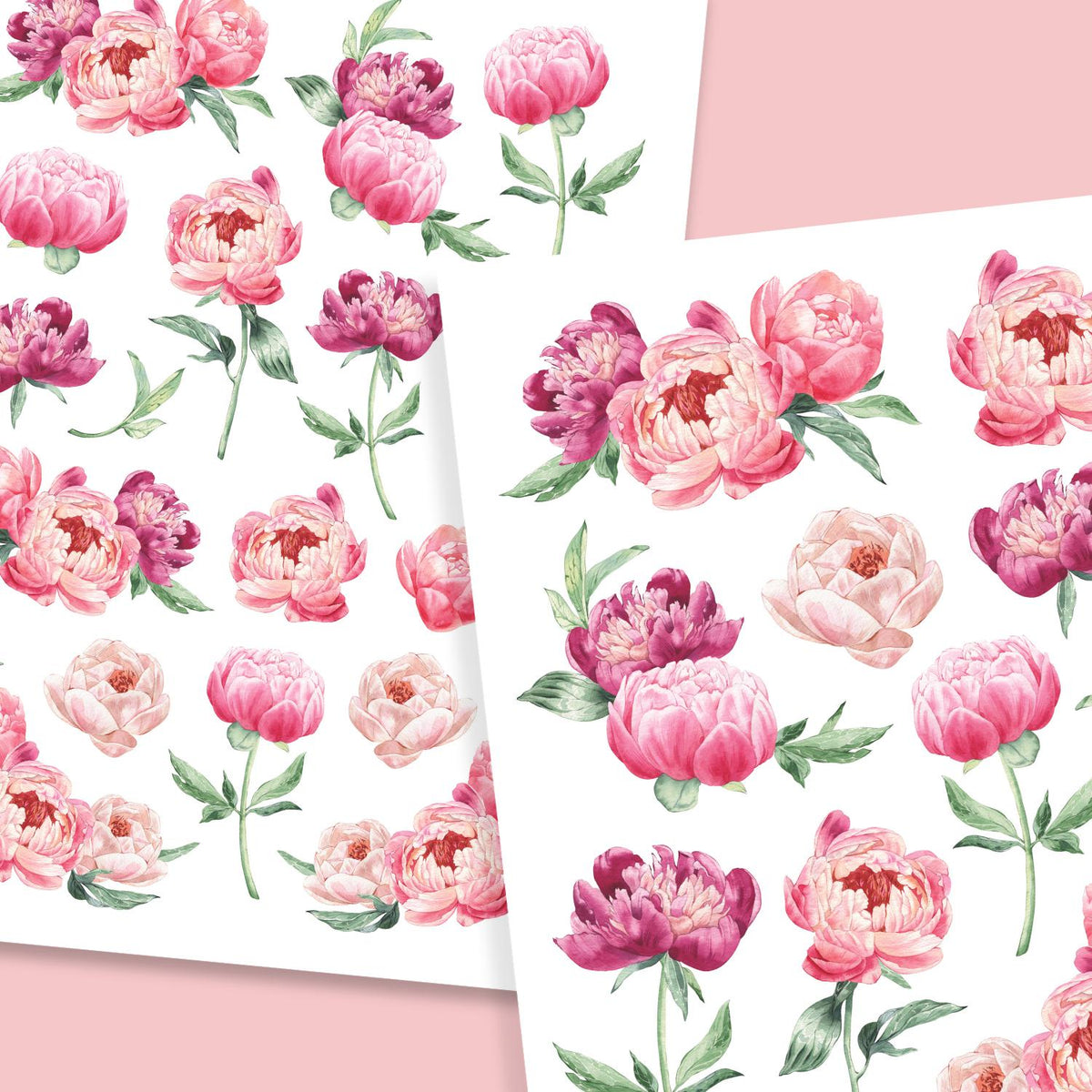 Spring Peonies Rub-on Transfer-Rub-on Transfer-Essential Stencil