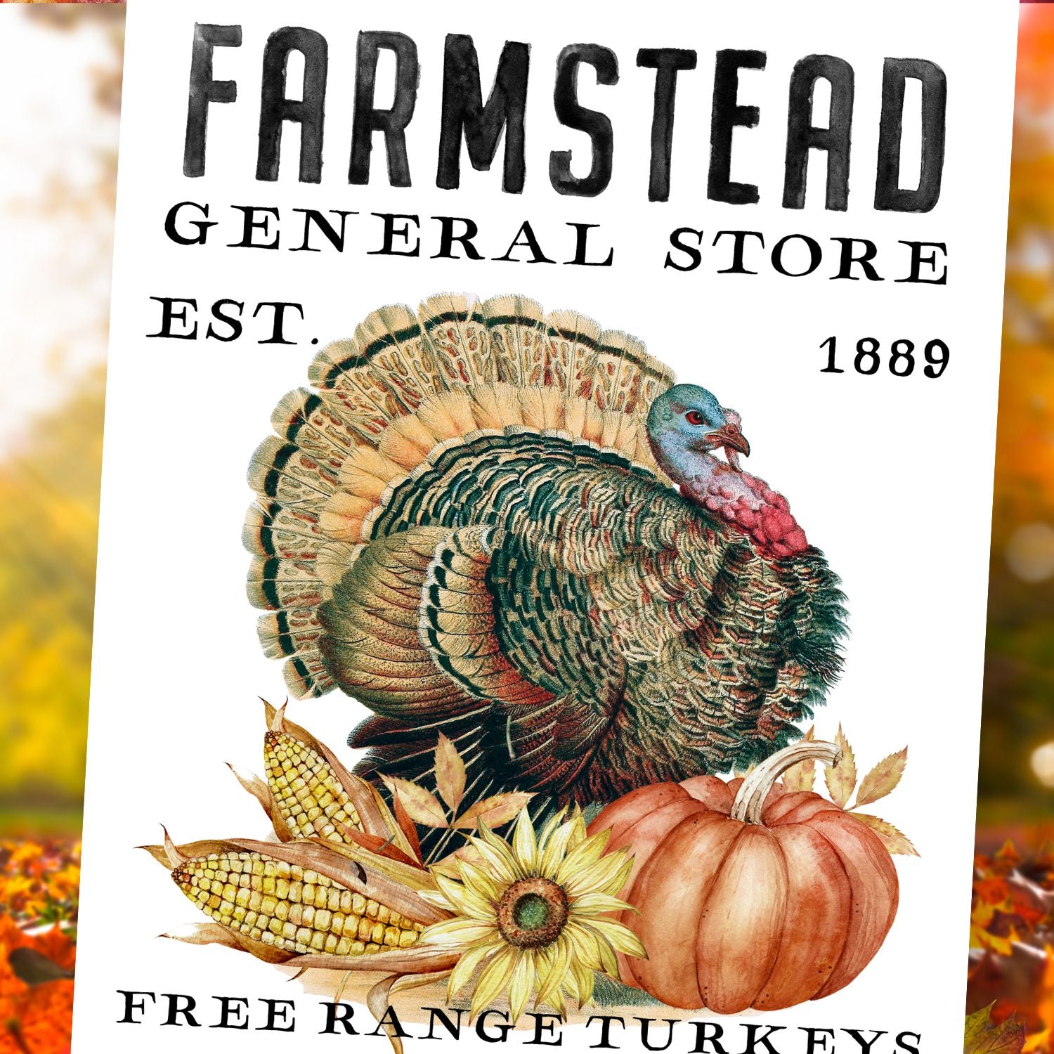 Farmstead Turkey Rub-on Transfer-Rub-on Transfer-Essential Stencil