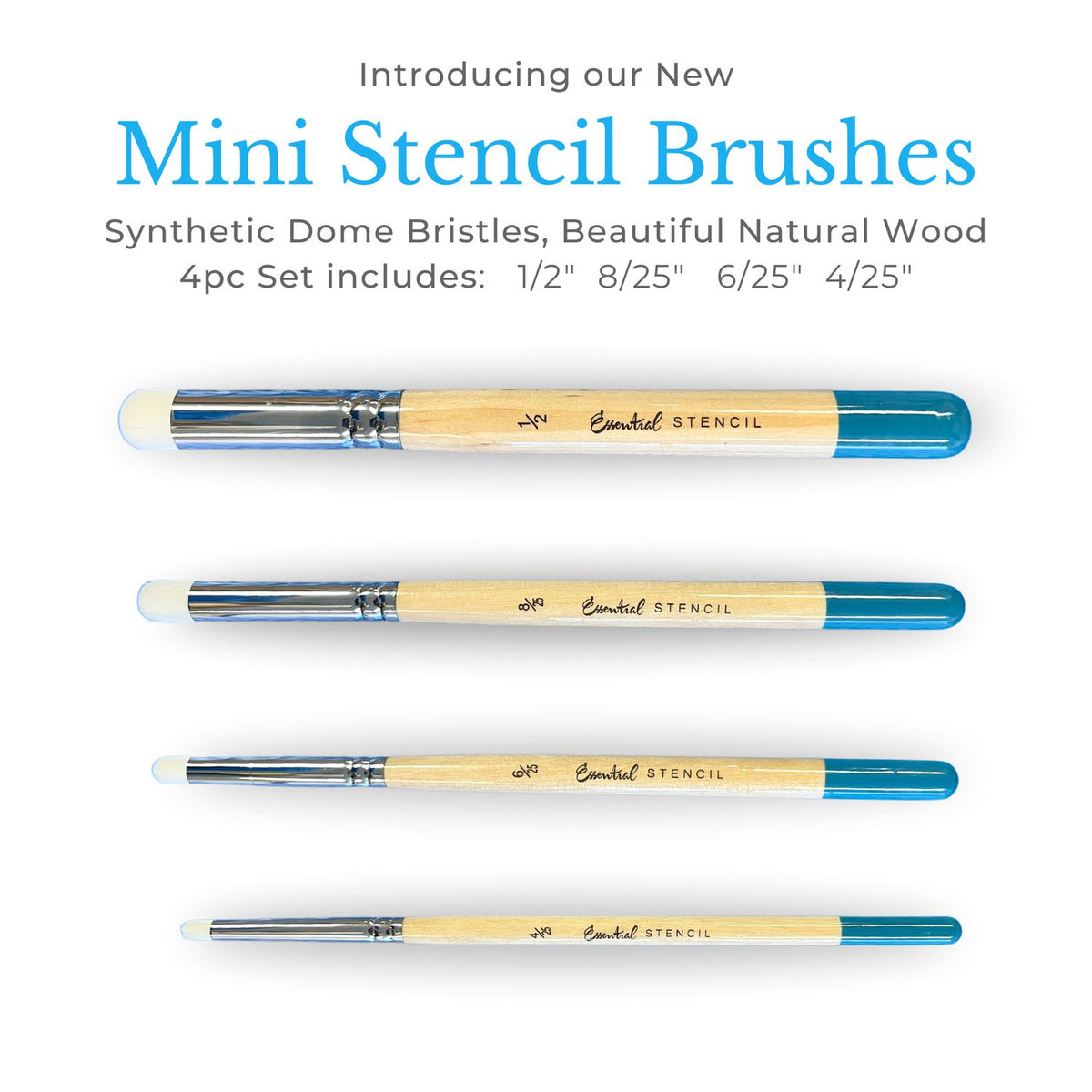 NEW Mini Stencil Brush Set (4pk)-Brushes-Essential Stencil