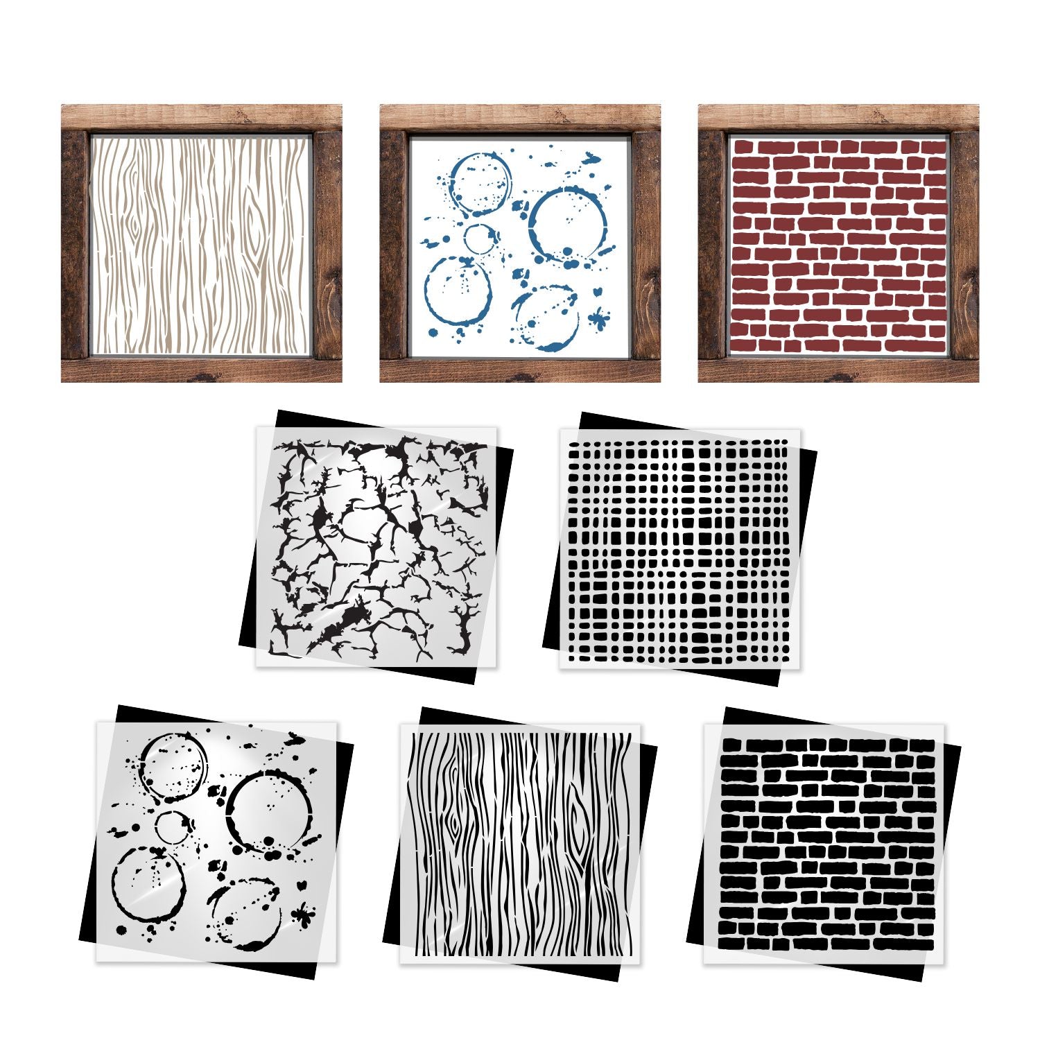 Background Textures Mini Stencil (5pk)-Collaboration-Essential Stencil