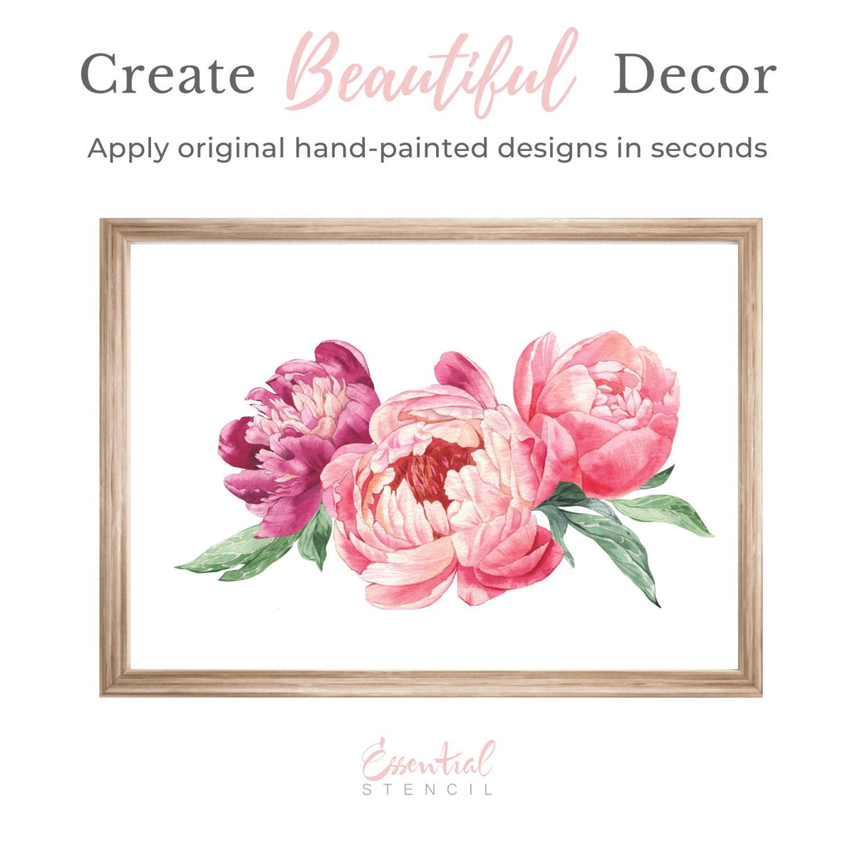 Spring Peonies Rub-on Transfer-Rub-on Transfer-Essential Stencil