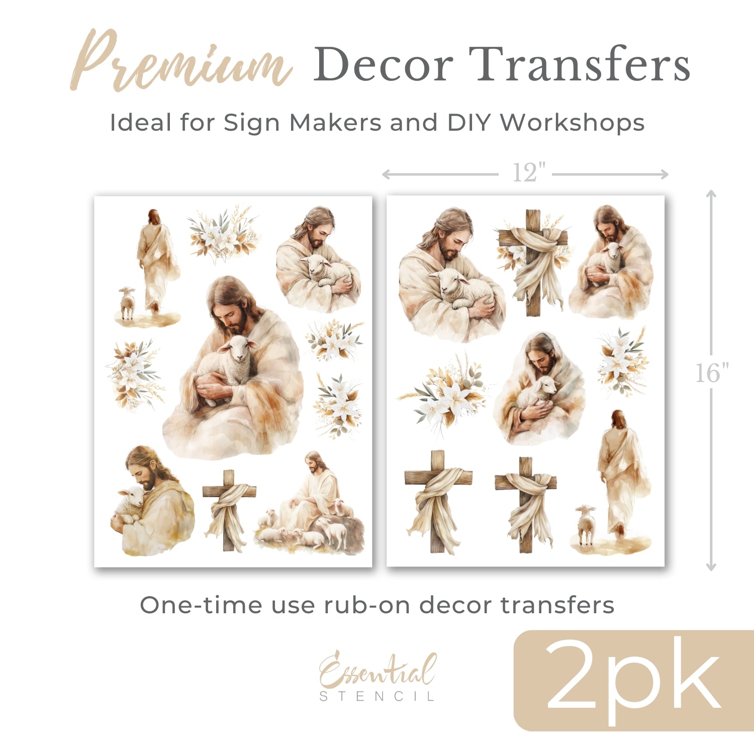 Worthy is the Lamb Rub-On Transfer Set-Rub-on Transfer-Essential Stencil