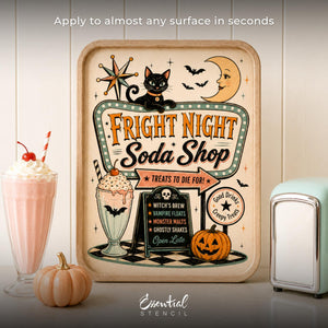 Retro Fright Night Transfer Set-Rub-on Transfer-Essential Stencil