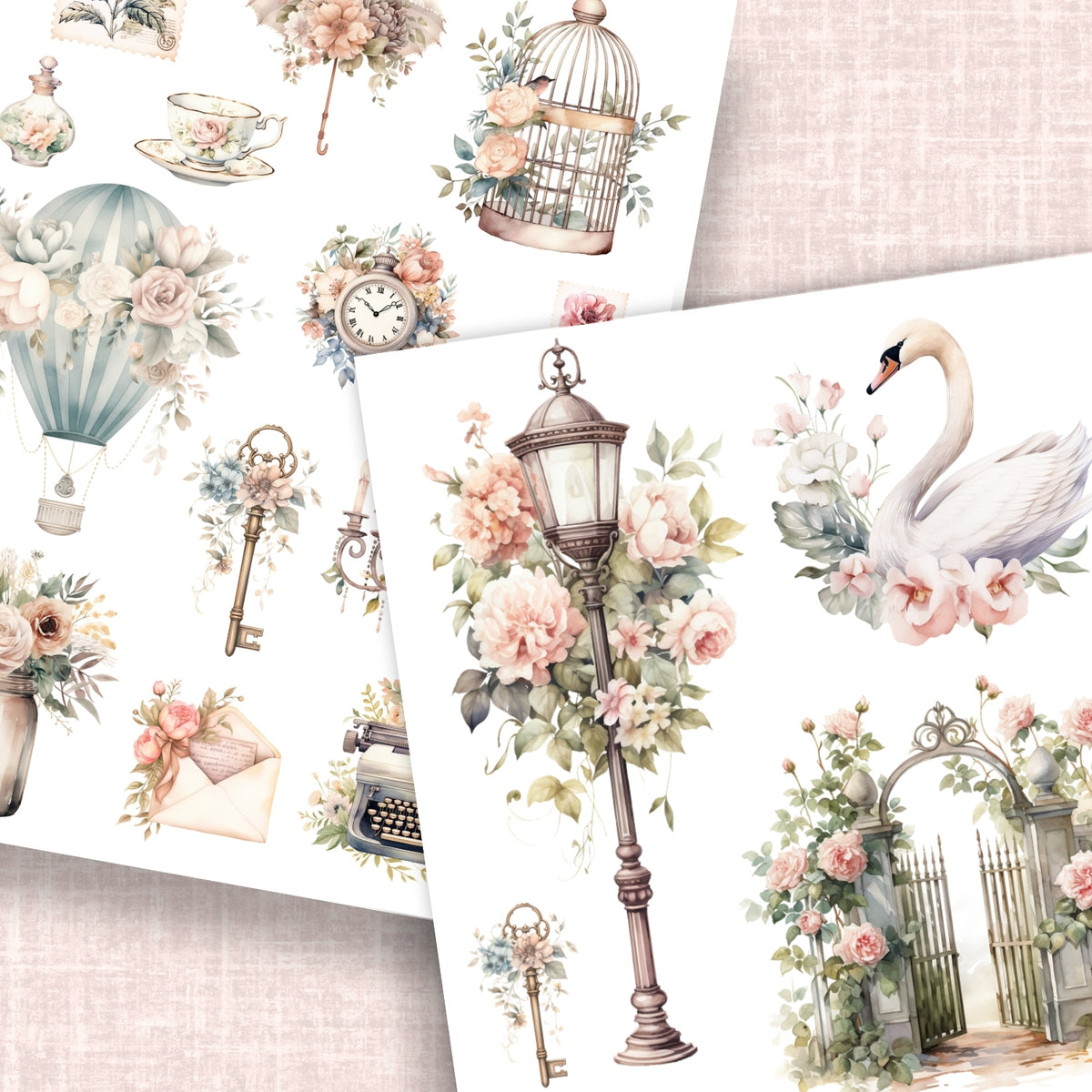 Vintage Heirloom Treasures Rub-On Transfer Set-Rub-on Transfer-Essential Stencil