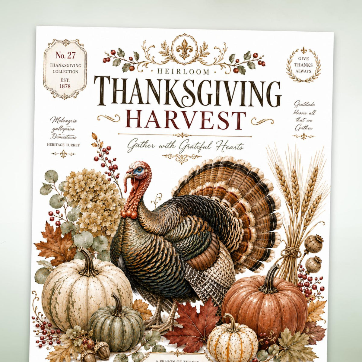 Heirloom Thanksgiving Transfer-Rub-on Transfer-Essential Stencil