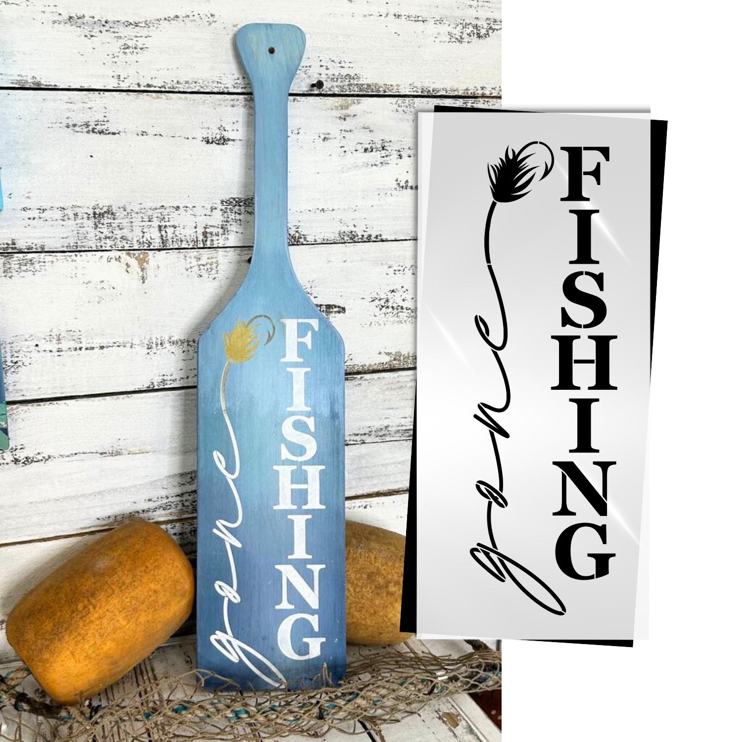 Gone Fishing Stencil-Stencils & Die Cuts-Essential Stencil