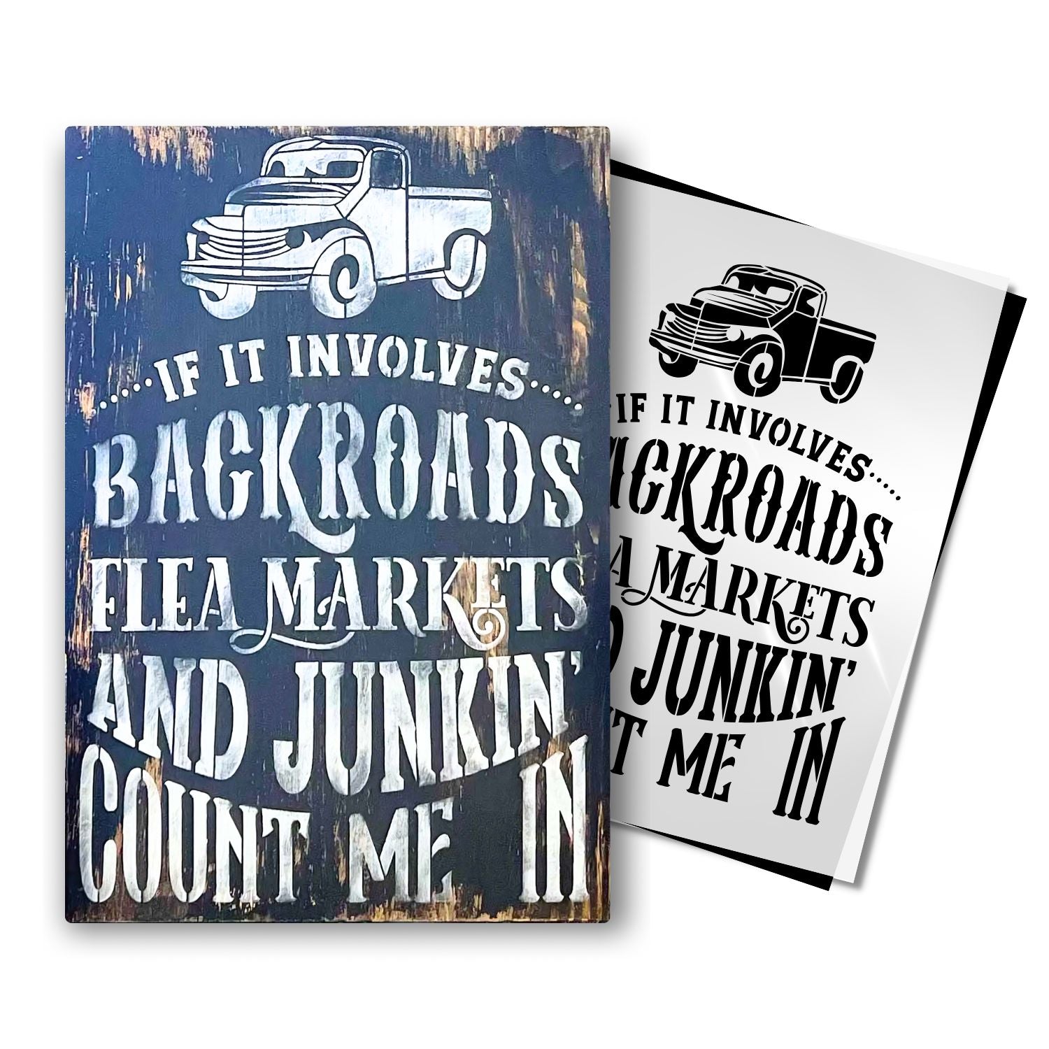 Junkin' Count Me in Stencil-Collaboration-Essential Stencil