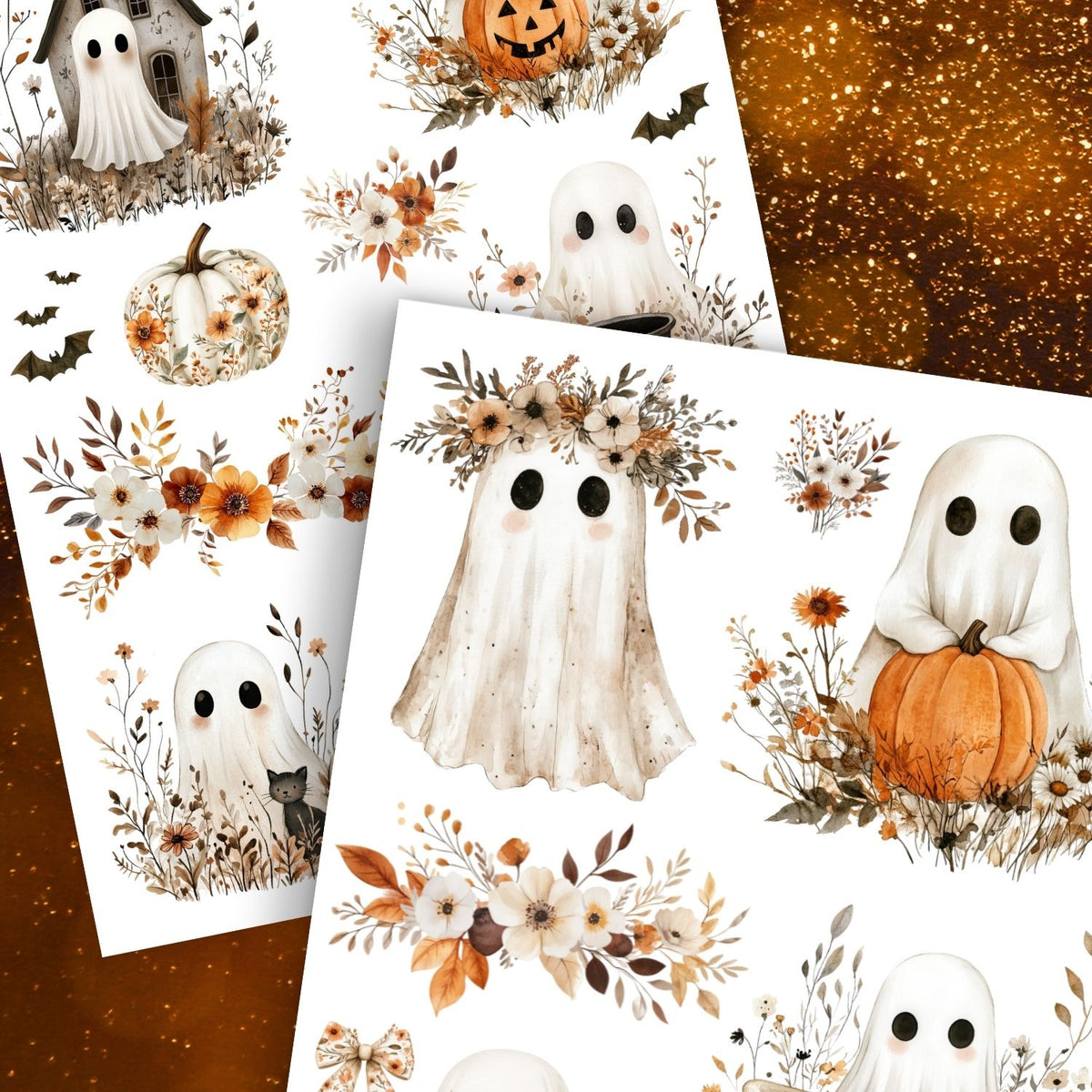 Wildflower Ghosts Rub-on Transfer Set-Rub-on Transfer-Essential Stencil