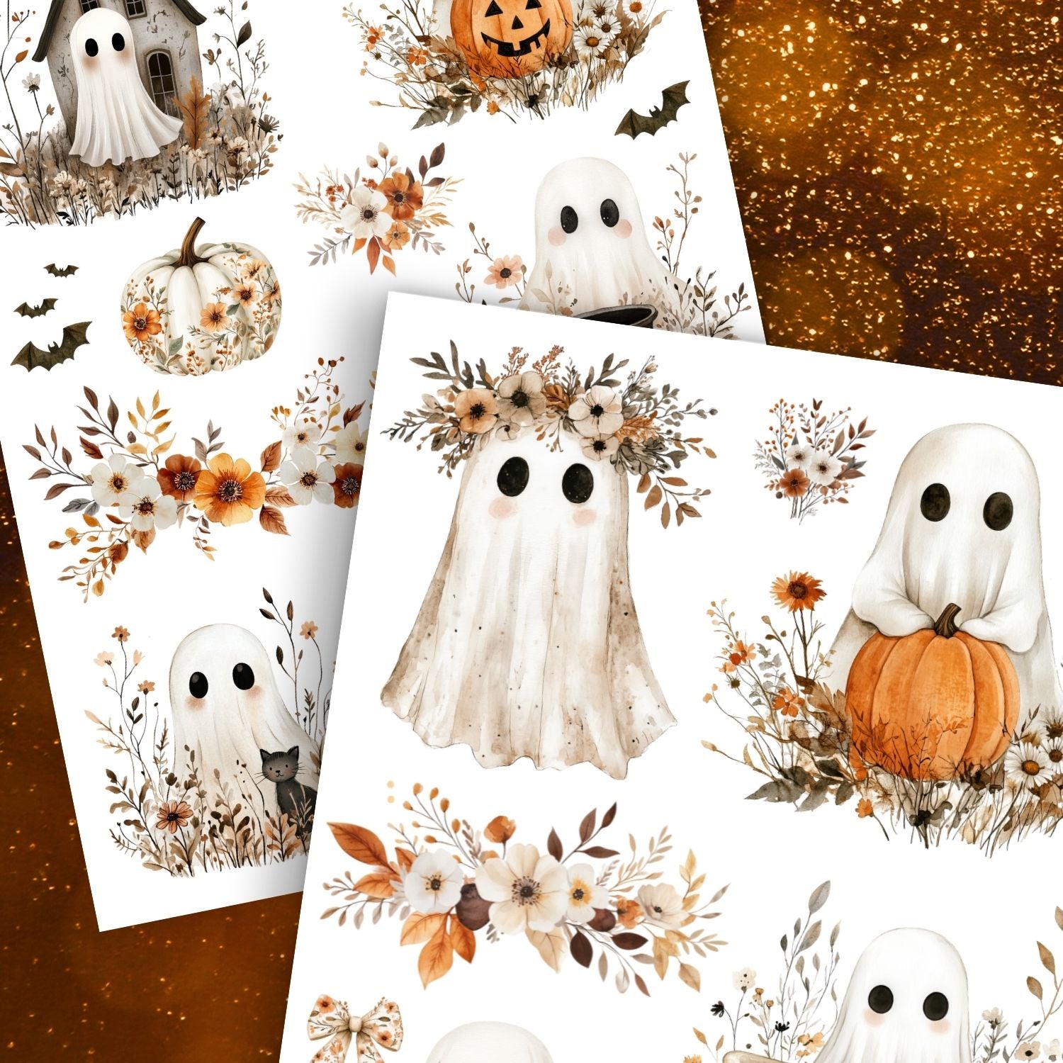 Wildflower Ghosts Rub-on Transfer Set-Rub-on Transfer-Essential Stencil