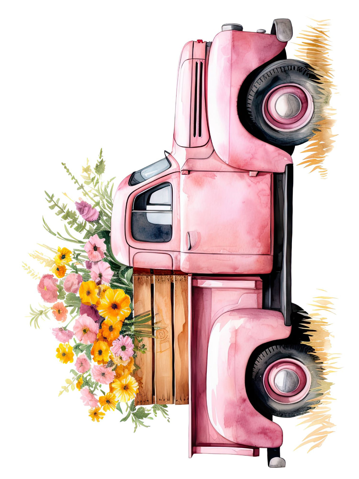 Spring Vintage Trucks Rub-on Transfer-Rub-on Transfer-Essential Stencil