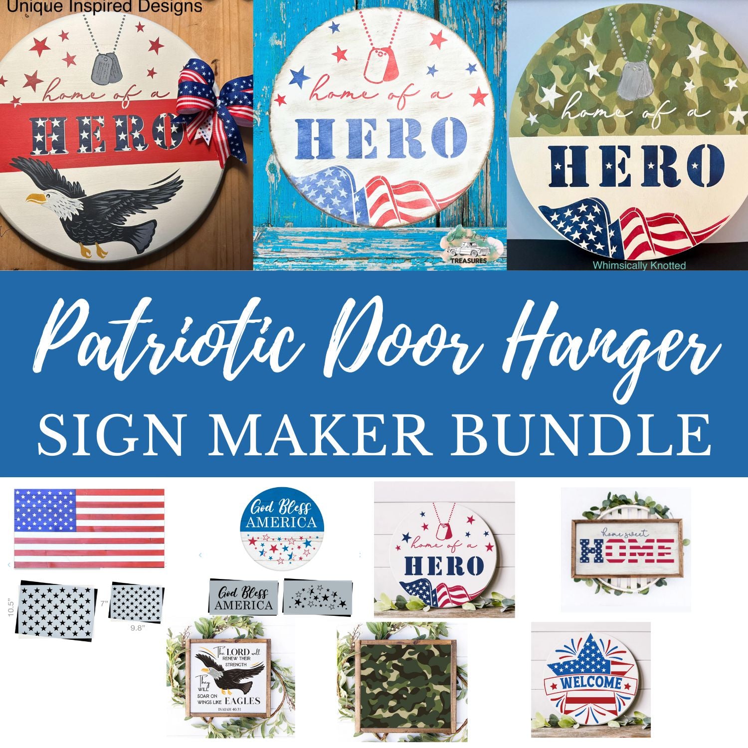 Patriotic Door Hanger Sign Maker Bundle-Patriotic-Essential Stencil