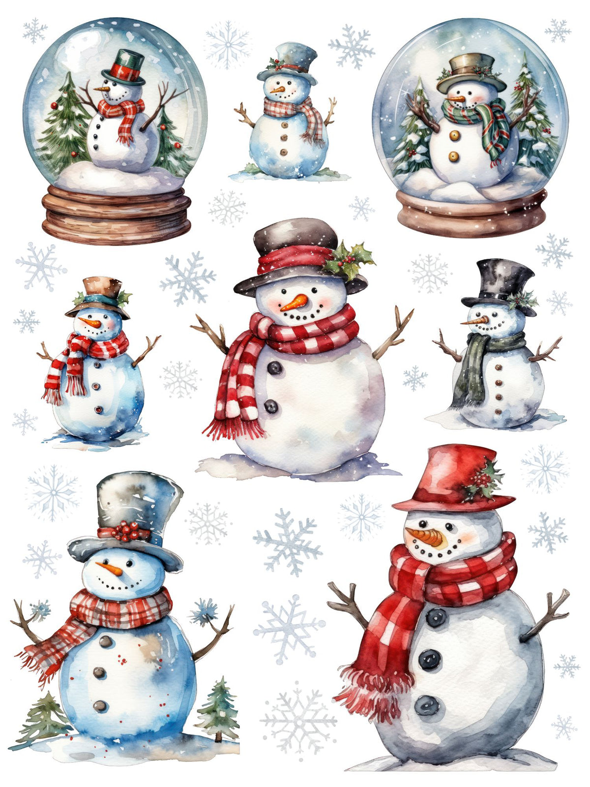 Merry Snowmen Rub-on Transfers-Rub-on Transfer-Essential Stencil
