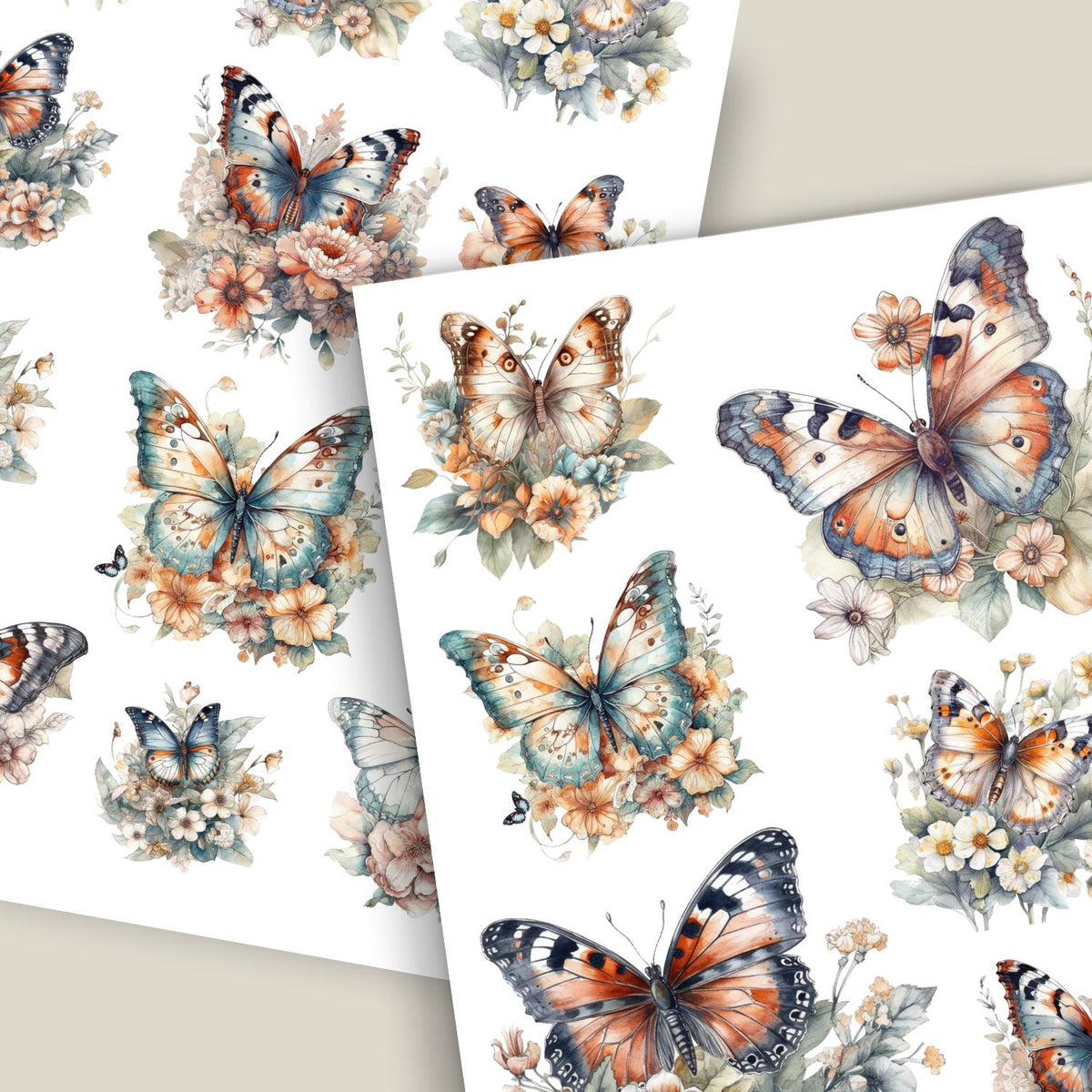GLOBLELAND 3 Sheets Vintage Wildflower Furniture Transfer 6x12inch