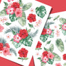 Hibiscus & Palm Leaves