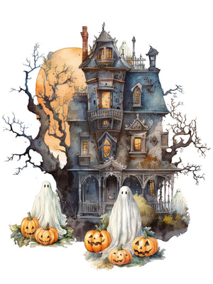 Spooky Haunted House Rub-on Transfer Set-Rub-on Transfer-Essential Stencil