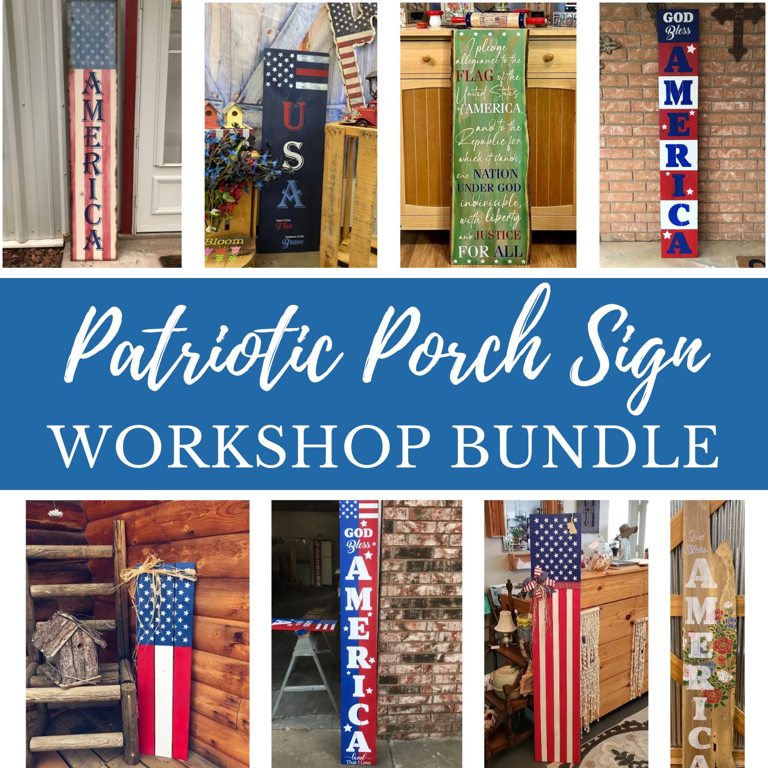 Patriotic Porch Sign Workshop Bundle-Patriotic-Essential Stencil
