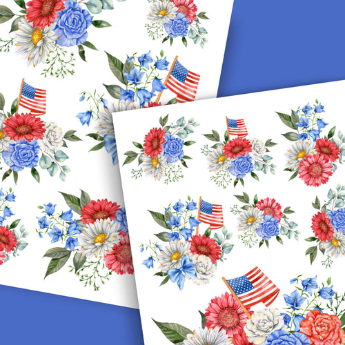 Patriotic Florals Rub-on Transfers-Rub-on Transfer-Essential Stencil