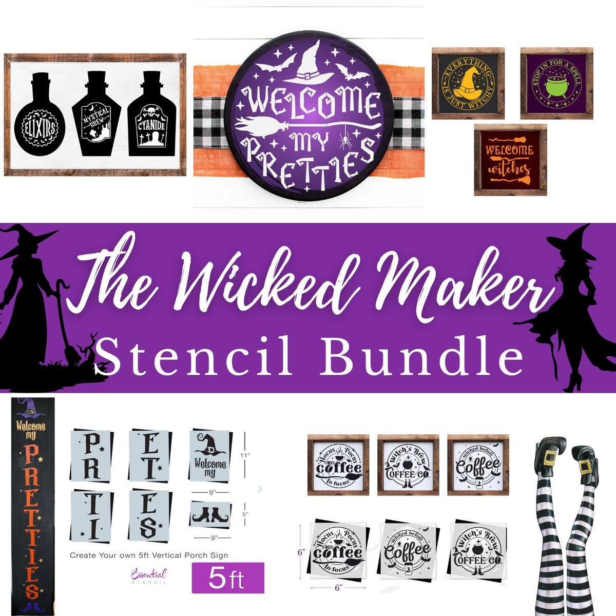 The Wicked Maker Stencil Bundle-Halloween-Essential Stencil