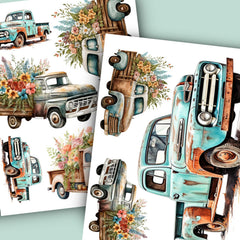 Rustic Vintage Truck Rub-on Transfers - Essential Stencil