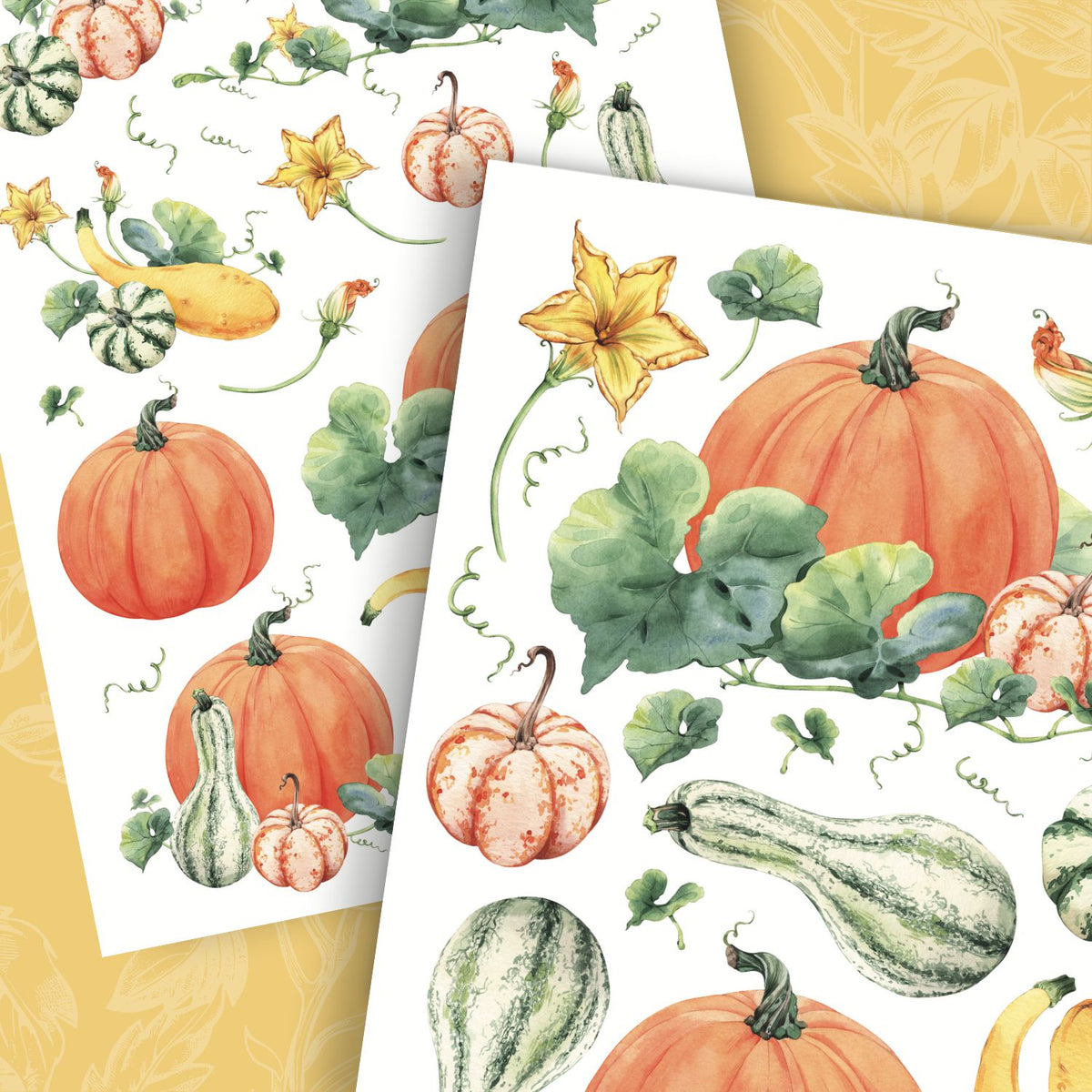 Pumpkin Harvest Rub-on Transfer-Rub-on Transfer-Essential Stencil