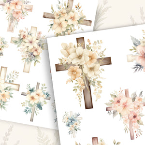 Floral Crosses Rub-On Transfer Set-Rub-on Transfer-Essential Stencil