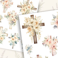 Floral Crosses Rub-On Transfer Set-Rub-on Transfer-Essential Stencil
