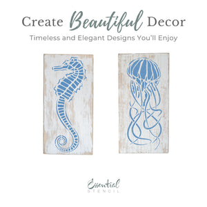 Seahorse & Jellyfish Duo-Stencils & Die Cuts-Essential Stencil