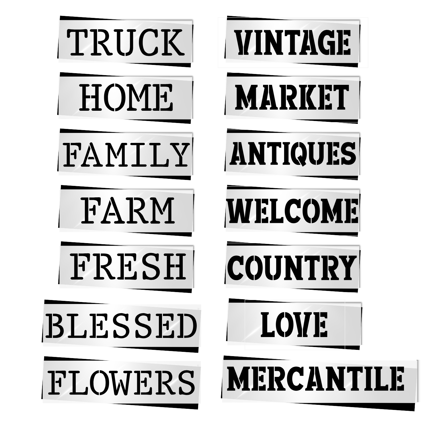 Country Living 1 inch Words-Collaboration-Essential Stencil