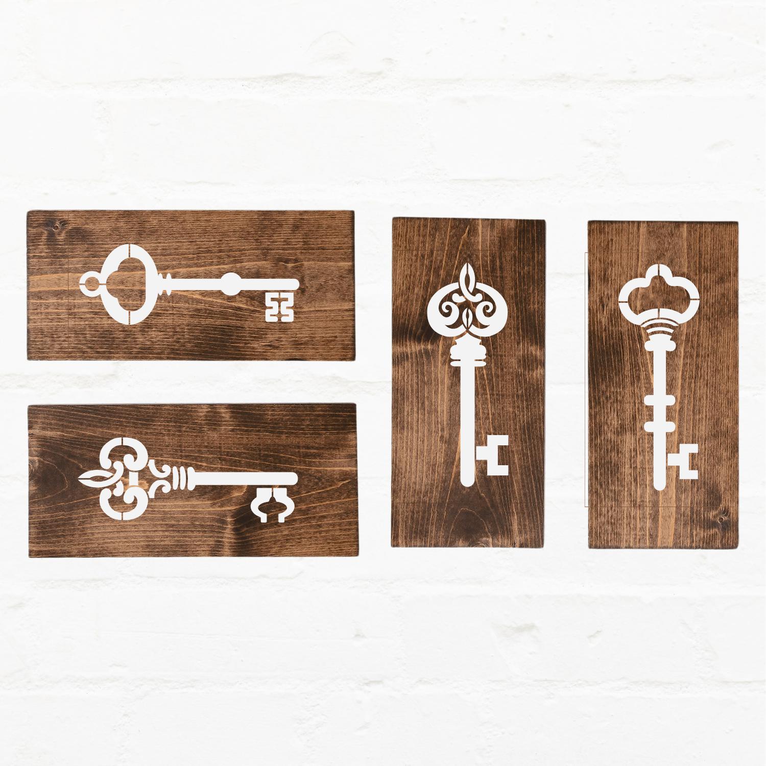 Antique Key Stencil Set (4pk)-Collaboration-Essential Stencil