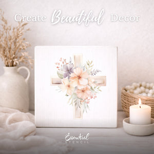 Floral Crosses Rub-On Transfer Set-Rub-on Transfer-Essential Stencil