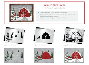 Winter Barn Layering Stencil-Christmas-Essential Stencil