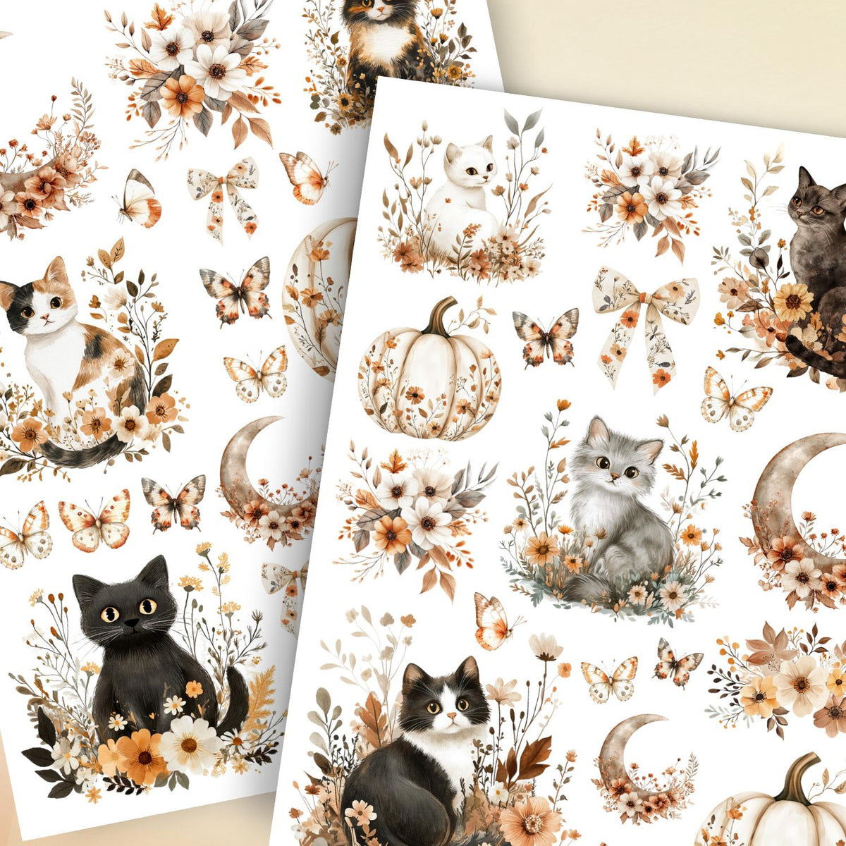 Whiskers & Wildflowers Transfer Set-Rub-on Transfer-Essential Stencil