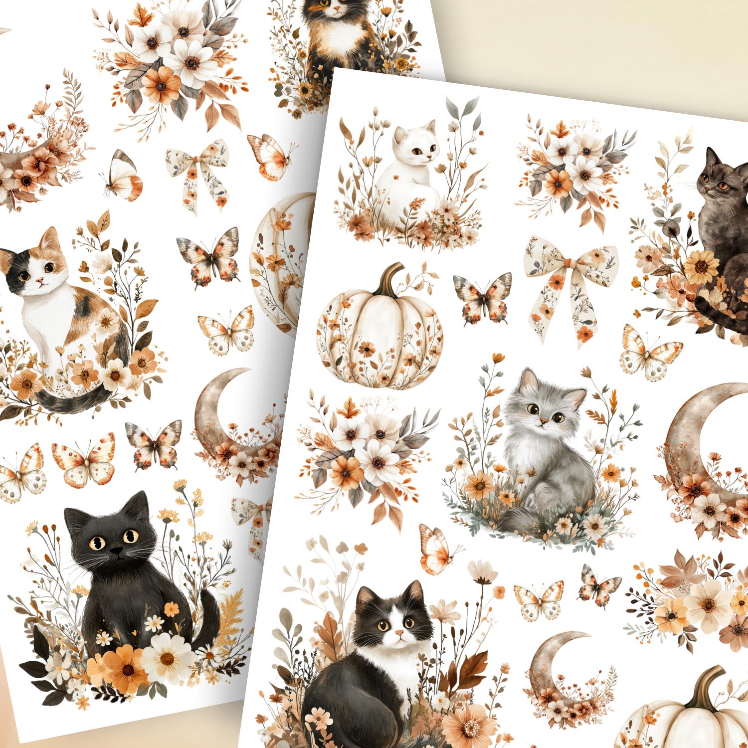 Whiskers & Wildflowers Transfer Set-Rub-on Transfer-Essential Stencil
