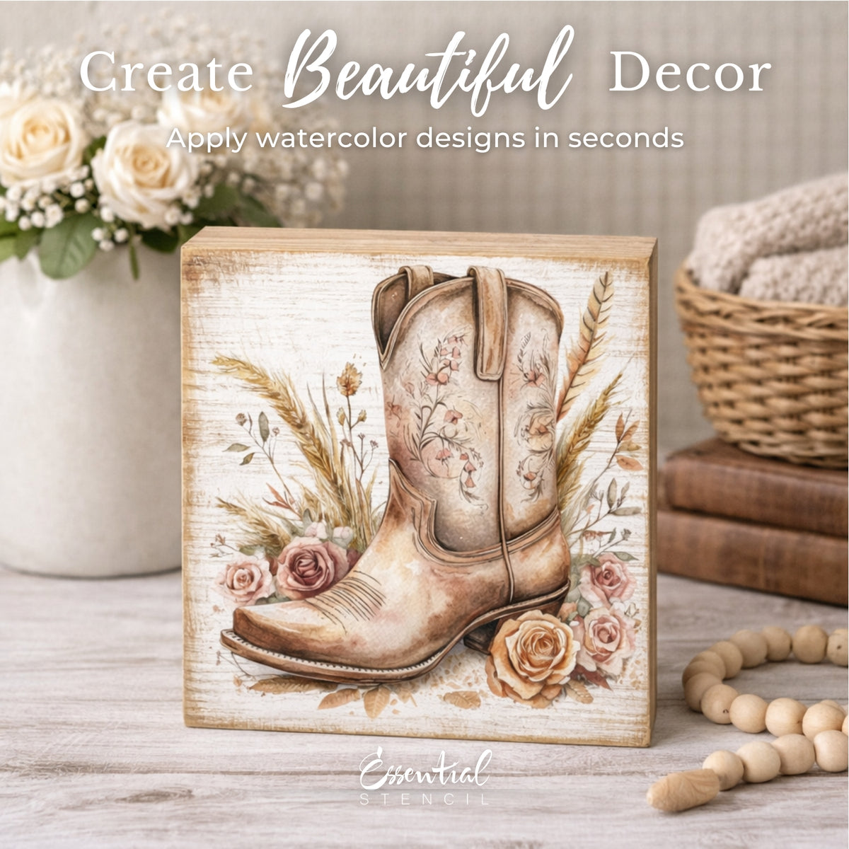 Wild Rose Ranch Rub-On Transfer Set-Rub-on Transfer-Essential Stencil