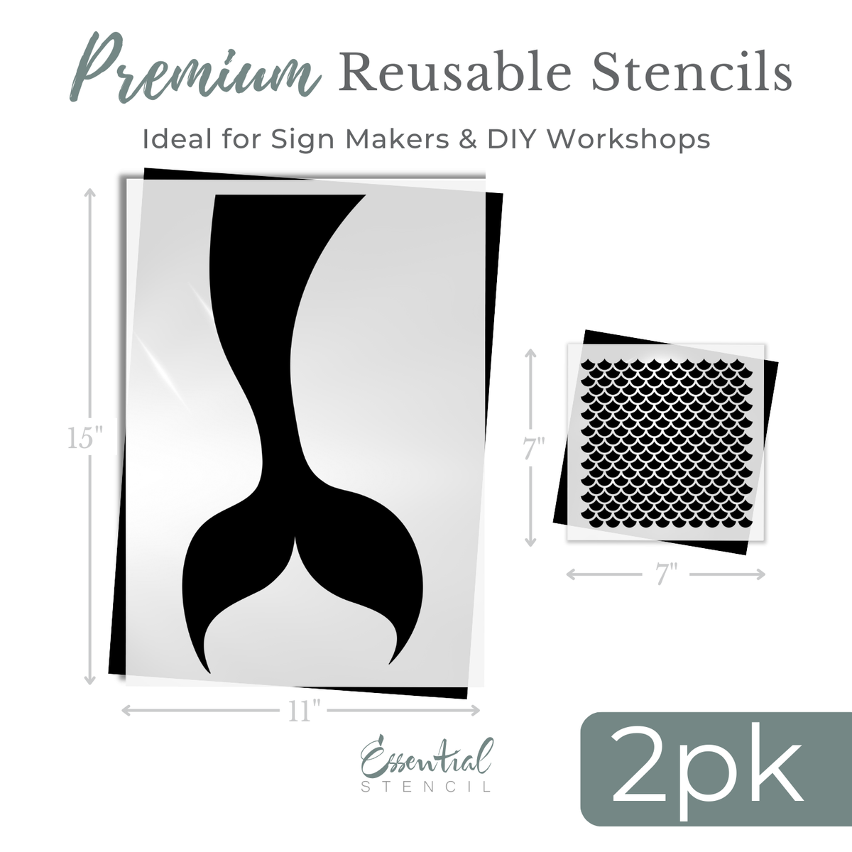Mermaid Tale & Scale Pattern-Stencils & Die Cuts-Essential Stencil