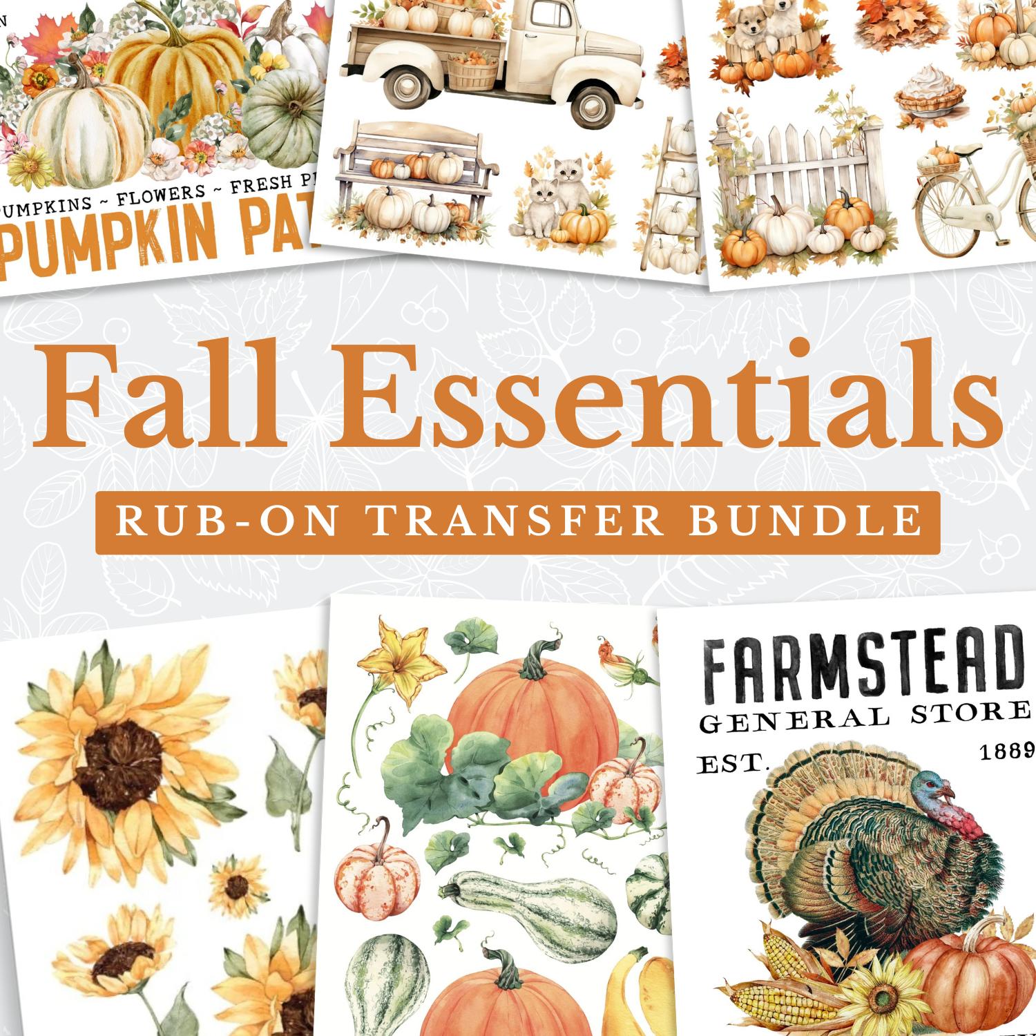 Fall Essentials Rub-On Transfer Bundle-Essential Stencil